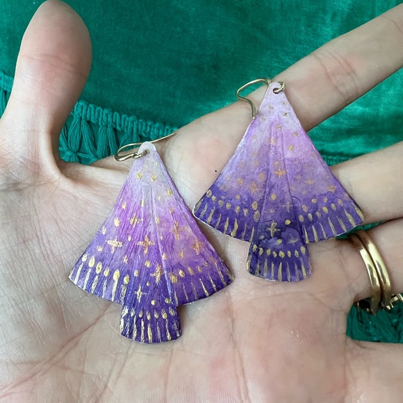 Handmade hand painted earrings - Picture 5 of 8